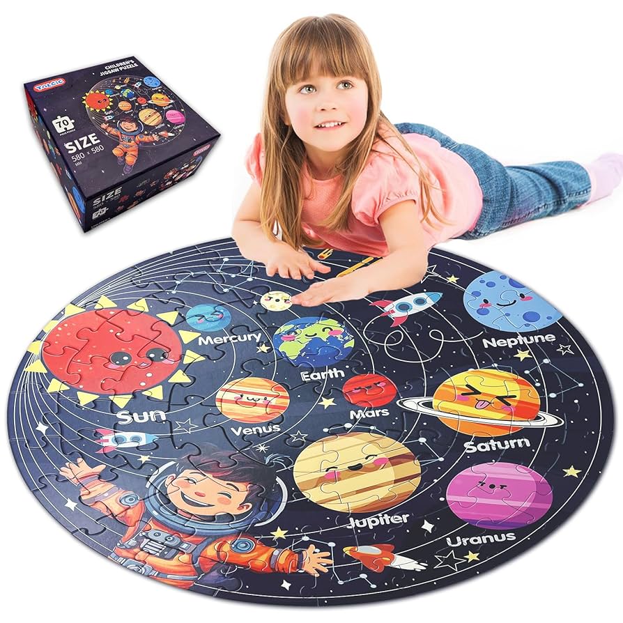 Amazon | TALGIC パズル 4~6歳のお子様向け 太陽系惑星付き 70